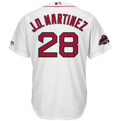 J.D. Martinez Boston Red Sox Majestic 2018 World Series Champions Team Logo Player Jersey – White