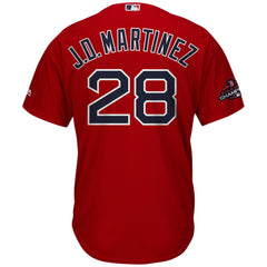 J.D. Martinez Boston Red Sox Majestic 2018 World Series Champions Team Logo Player Jersey – Scarlet