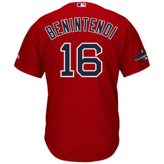 Andrew Benintendi Boston Red Sox Majestic 2018 World Series Champions Team Logo Player Jersey – Scarlet