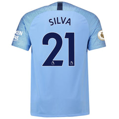 David Silva Manchester City 2018/19 Home Player Jersey – Blue