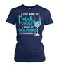 Image of Miami Dolphins - I just want to drink wine and watch my Dolphins beat your team's ass T-shirt