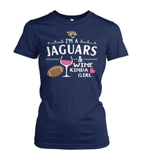 Jaguars - I'm a Jaguars and wine kinda girl T-shirt