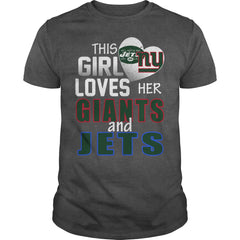 This Girl Loves her Giants And Jets TShirt