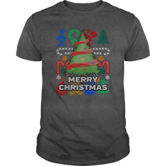 Holiday Christmas Tree Ugly Holiday Tshirt  Merry Christmas