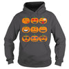 Image of EMOJI PUMPKIN T SHIRT FUNNY FACES HALLOWEEN THANKSGIVING