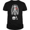 Image of Mens Beer Hamburger Skeleton Tee Pregnancy Costume Halloween