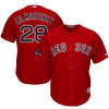 Image of J.D. Martinez Boston Red Sox Majestic 2018 World Series Champions Team Logo Player Jersey – Scarlet
