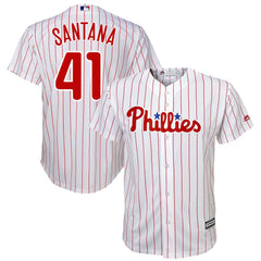 Carlos Santana Philadelphia Phillies Majestic Official Cool Base Player Jersey – White