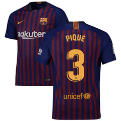 Gerard Pique Barcelona 2018/19 Home Player Jersey – Navy