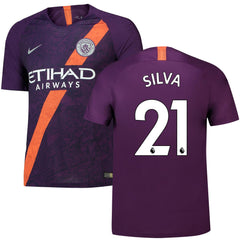David Silva Manchester City 2018/19 Third Player Jersey – Purple
