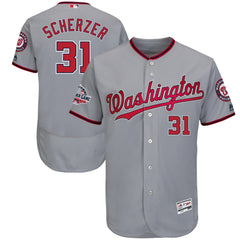 Max Scherzer Washington Nationals Majestic 2018 All-Star Game Road Flex Base Player Jersey – Gray