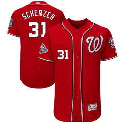 Max Scherzer Washington Nationals Majestic 2018 All-Star Game Alternate Flex Base Player Jersey – Scarlet