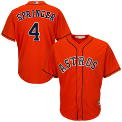 George Springer Houston Astros Majestic Cool Base Player Jersey - Orange