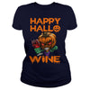 Image of Happy Hallo Wine TShirt  Halloween  Wine Lover halloween Tshirt