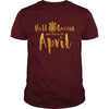 Image of Halloqueens are born in april funny halloween tshirt