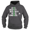 Image of Love Respect Integrity Peace Kindness
