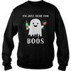 Image of I'M JUST HERE FOR BOOS SHIRT FUNNY HALLOWEEN WINE FOR ADULTS