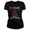 Image of I Love Zombies Funny Scary Halloween Distressed T-Shirt