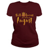 Image of Halloqueens are born in august funny halloween tshirt