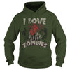 Image of I Love Zombies Funny Scary Halloween Distressed T-Shirt