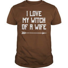 WITCH OF A WIFE - FUNNY COUPLES HALLOWEEN SHIRTS