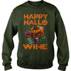 Image of Happy Hallo Wine TShirt  Halloween  Wine Lover halloween Tshirt