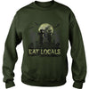 Image of Eat Locals Funny Zombie Halloween Distressed T-Shirt