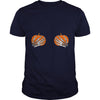 Image of Funny Pumpkin Skeleton Hands Boobs Halloween Tshirt