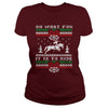 Image of ugly sweater christmas riding horse