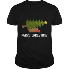 Merry Christmas - truck with a Christmas tree Tshirt