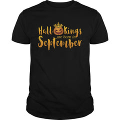 Hallokings are born in september funny halloween tshirt