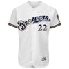 Image of Christian Yelich Milwaukee Brewers Majestic Authentic Collection Flex Base Player Jersey – White