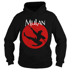 Disney Mulan Silhouette In Action Red Circle Graphic T-Shirt