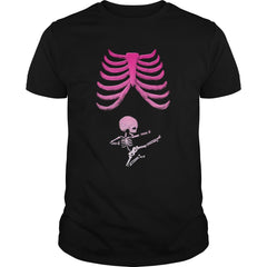Halloween Kung Fu Skeleton Baby Maternity T-Shirt