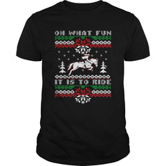 ugly sweater christmas riding horse