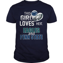 Girl Loves Eagles And Penn State TShirt