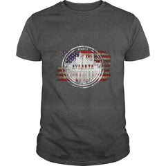 Atlanta City &amp; USA National Flag Patriotic T-Shirt