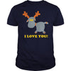 Image of I Love you Statement Winter Reindeer Cupid Kiss   Mens TShirt by American Apparel