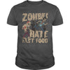 Image of Zombies Hate Fast Food Funny Halloween Distressed T-Shirt