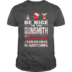 Be Nice To The Gunsmith Santa Is Watching Christmas