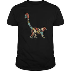 LEMUR Skeleton Bone Skull Vintage Retro T-shirt Halloween