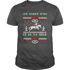ugly sweater christmas riding horse