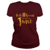 Image of Halloqueens are born in june funny halloween tshirt