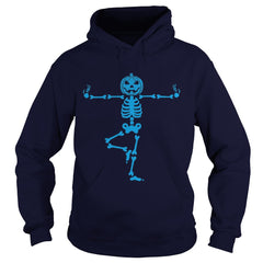 Funny Halloween Pumpkin Skeleton Yoga 2017 T-shirt