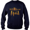 Image of Halloqueens are born in april funny halloween tshirt