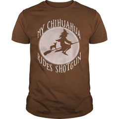 MY CHIHUAHUA RIDES SHOTGUN FUNNY HALLOWEEN SHIRT