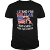 Image of I Stand For The Flag And Kneel For The Cross Patriot T shirt