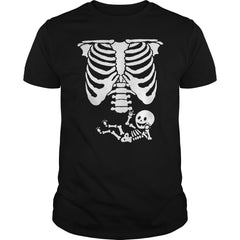 Baby Skeleton Ribs Halloween Maternity Pregnant T-shirt