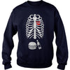 Image of Mens Beer Hamburger Skeleton Tee Pregnancy Costume Halloween
