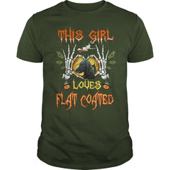 This Girl Loves Flat Coated Halloween